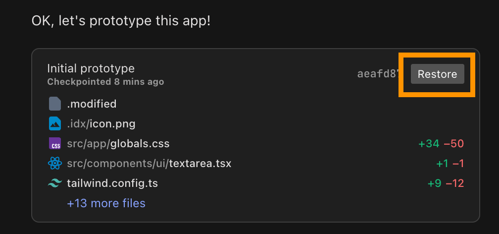 Firebase Console Restore